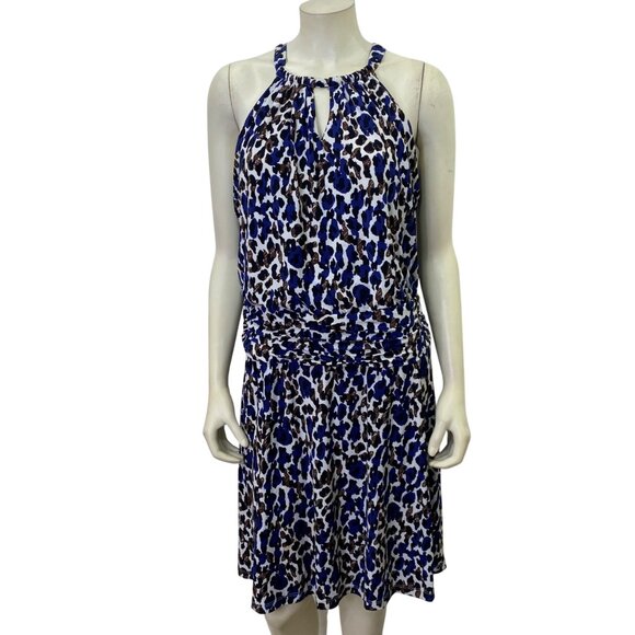 Suzy‎ Chin for Maggy London  Leopard Print Sleeveless Halter Dress 10 - Picture 1 of 9